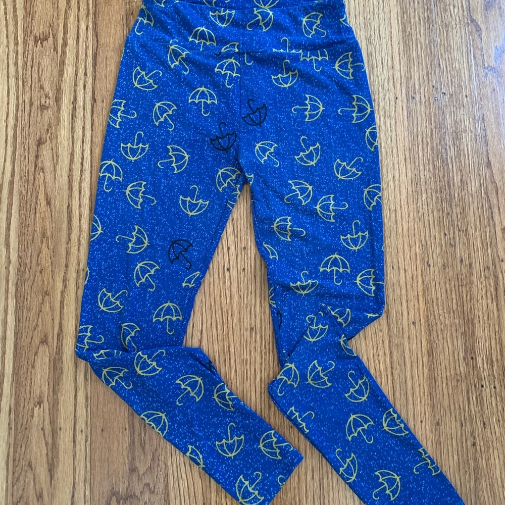 LuLaRoe Blue Umbrella One Size Leggings